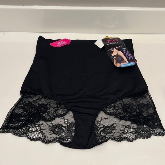 Maidenform High Waist Brief  Firm Compression Body Shaping lacy panties NWT - Picture 2 of 9